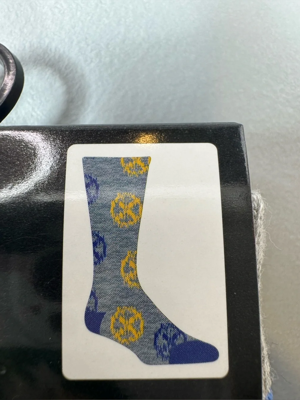 Disney Marvel Men's X-Men Crew Socks - Blue/Gray/Yellow logo Wolverine